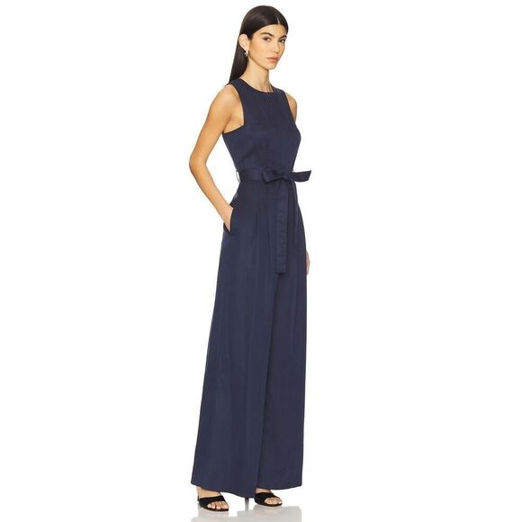 Ulla Johnson Women's Navy Cotton Wide-Leg Jumpsuit Size 16 NWOT - Picture 4 of 10